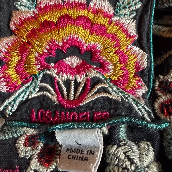 JOHNNY WAS LOS ANGELES NYA TIERED EMBROIDERED MIDI DRESS SIZE LARGE - Picture 7 of 7